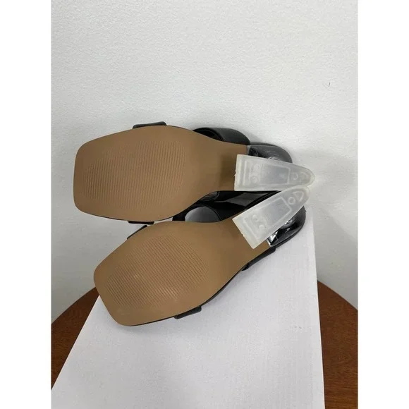 New Steven Brinne Lucite Strappy Sandal In Black Size 7